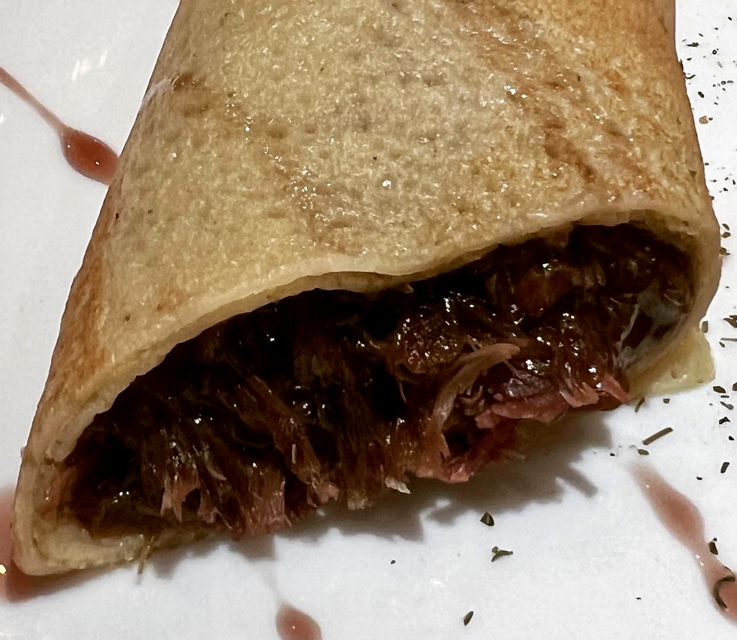 Crepe de pato al Oporto